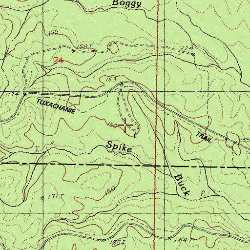 Topographic Map of Bigfork Trail Riders Campground, MS