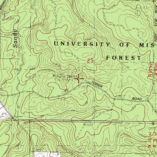 Topographic Map of WMAH-TV (Biloxi), MS