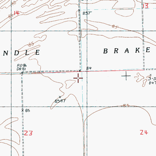 Topographic Map of Pan Handle Brake, MS