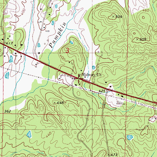 Topographic Map of Midway CHurch, MS