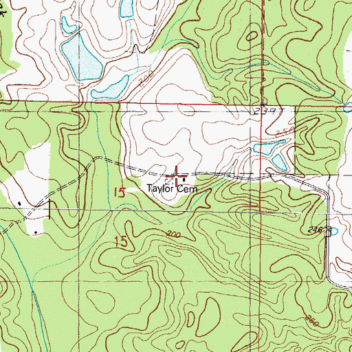 Topographic Map of Taylor Cmetery, MS