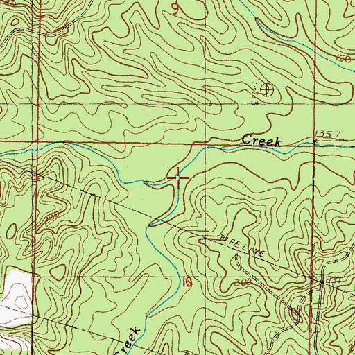 Topographic Map of Mossy Creek, MS