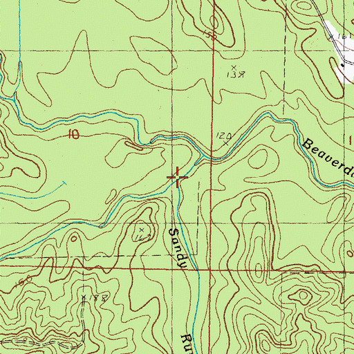 Topographic Map of Sandy Run, MS