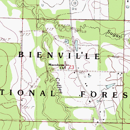 Topographic Map of Macedonia Church, MS