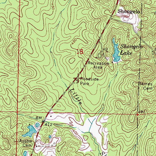 Topographic Map of State Roadside Park Picnic Area, MS