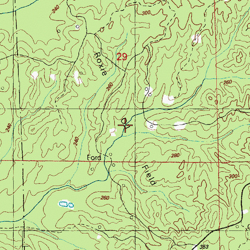 Topographic Map of Roxie Oil Field, MS