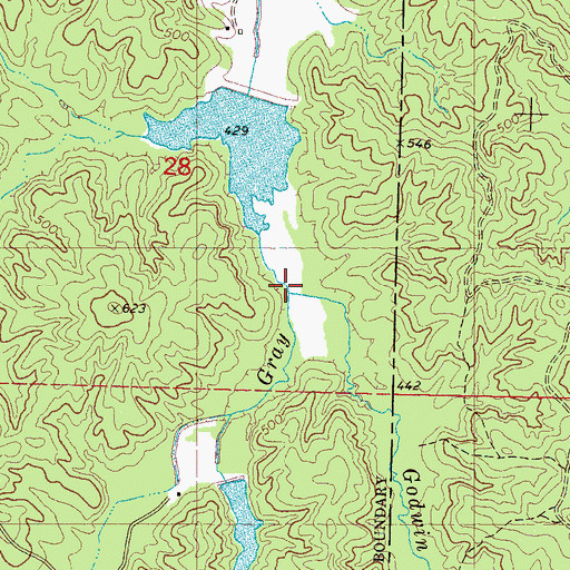 Topographic Map of Godwin Creek, MS