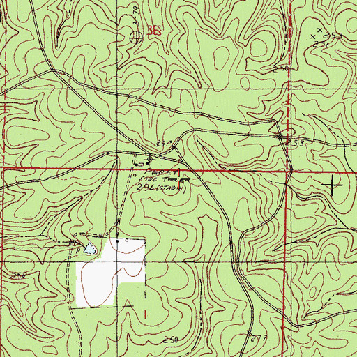 Topographic Map of Paret Lot Work Center, MS