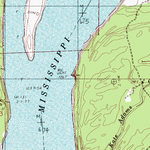 Topographic Map of Harbert Point, MS