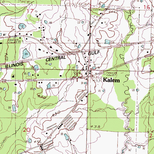 Topographic Map of Concord Methodist Church, MS