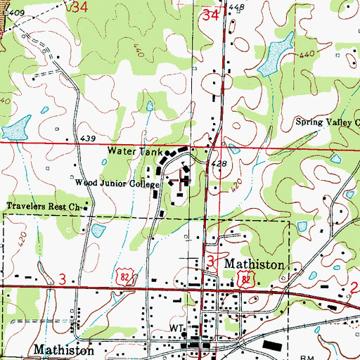 Topographic Map of Cathedral of the Pines, MS