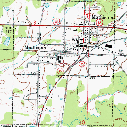Topographic Map of Crawford Field, MS