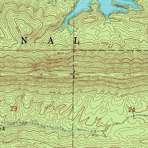 Topographic Map of Bear Mountain, AR
