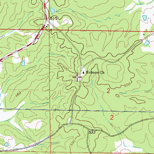 Topographic Map of Hebron Cemetery, MS
