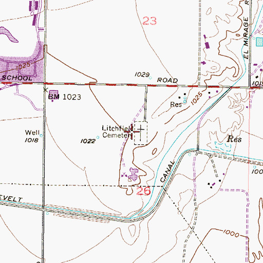 Topographic Map of Goodyear Farms Historic Cemetery, AZ
