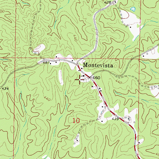Topographic Map of Montevista School (historical), MS