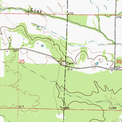 Topographic Map of Pisgah Methodist Church (historical), MS