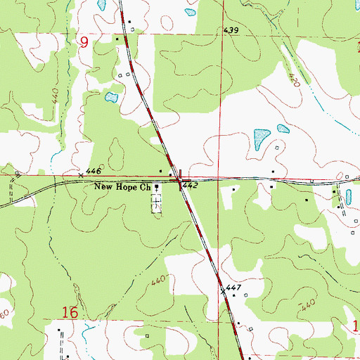 Topographic Map of Starnes (historical), MS