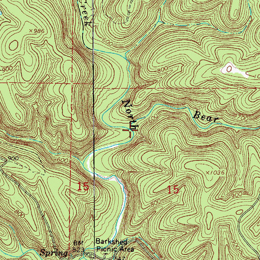 Topographic Map of Bear Pen Creek, AR