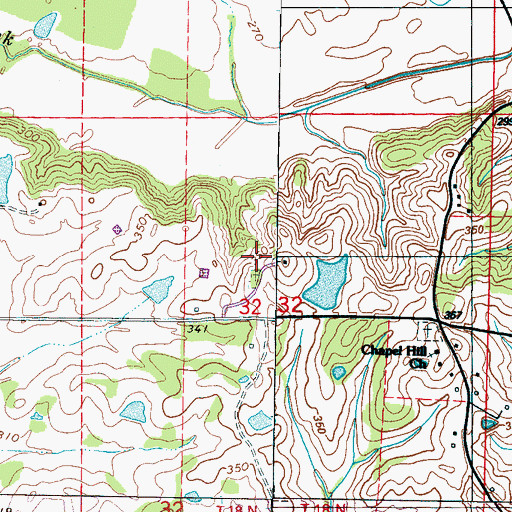 Topographic Map of Salem Baptist Church (historical), MS