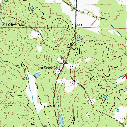 Topographic Map of Steelville (historical), MS