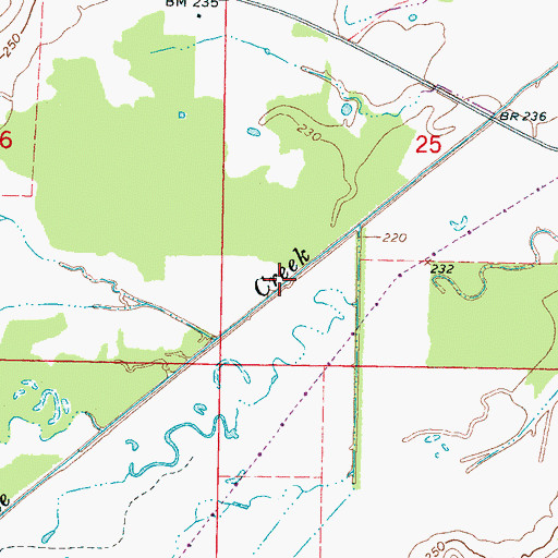Topographic Map of Trim Cane Canal, MS