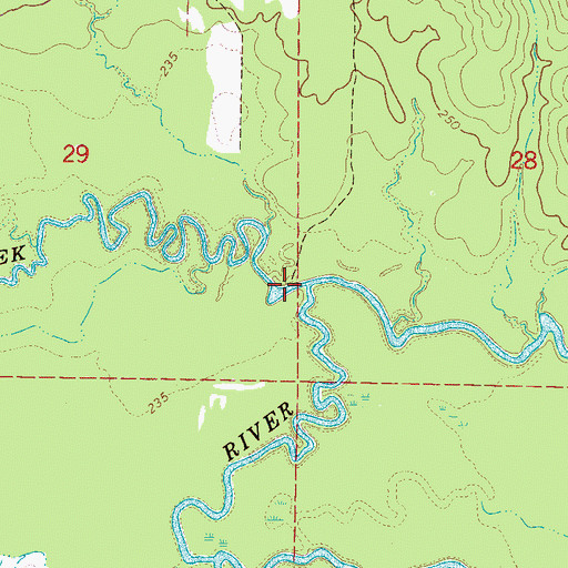 Topographic Map of White Mill (historical), MS