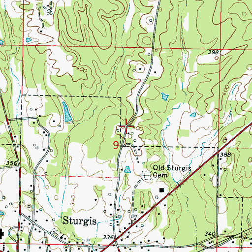 Topographic Map of Whitefield (historical), MS