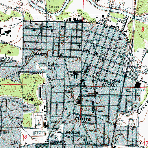 Topographic Map of Brick Academy (historical), MS