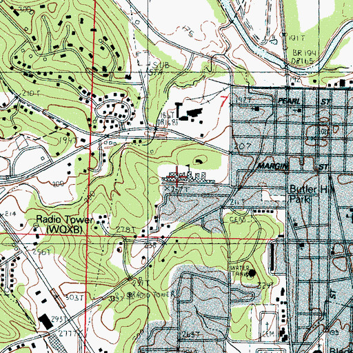 Topographic Map of Carrie Dotson Elementary School, MS