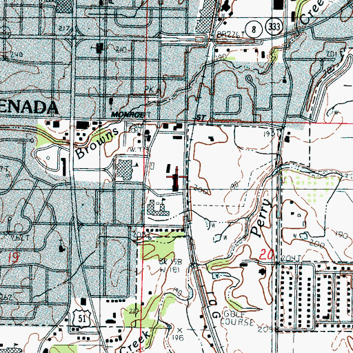 Topographic Map of Grenada Vocational Complex, MS
