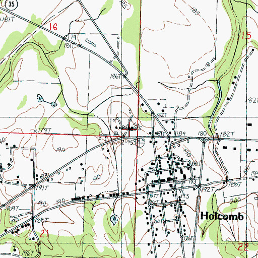 Topographic Map of Holcomb Elementary School, MS