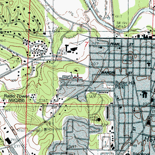 Topographic Map of Willia Wilson Elementary School, MS