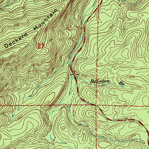 Topographic Map of Bearden Branch, AR