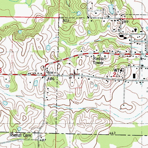 Topographic Map of Hopwell Missionary Baptist Church, MS