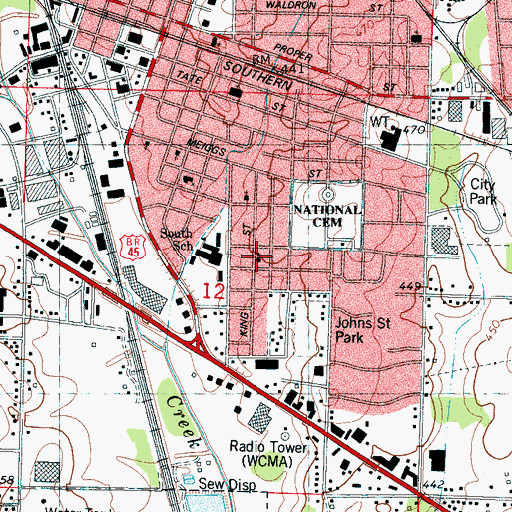 Topographic Map of Macedonia Missionary Baptist Church, MS