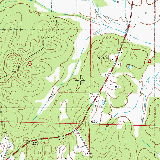Topographic Map of Mattox School (historical), MS
