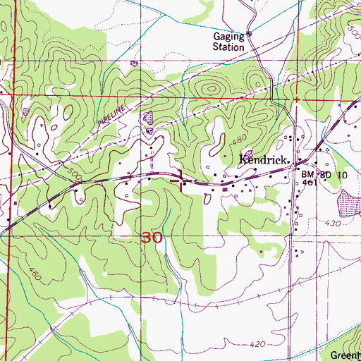 Topographic Map of Oak Hill Christian School (historical), MS