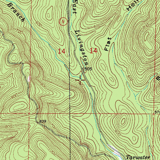 Topographic Map of Bearhead Branch, AR