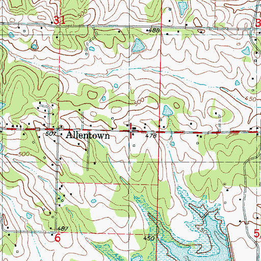Topographic Map of Wheeler Cemetery, MS