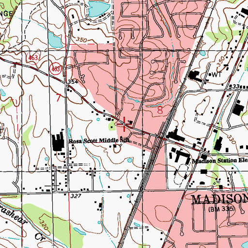 Topographic Map of Montgomery Historic House Museum, MS