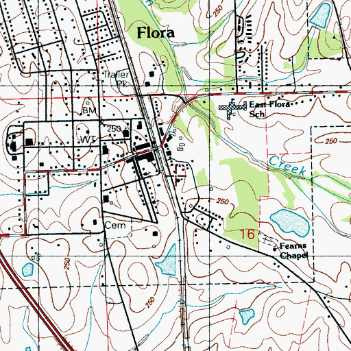 Topographic Map of Jones Chapel, MS