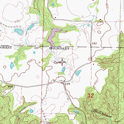 Topographic Map of Governor Matthews Cemetery, MS