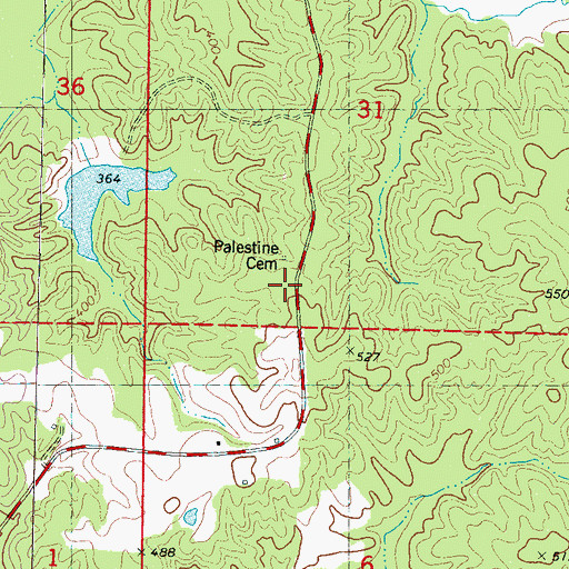 Topographic Map of Palestine School (historical), MS