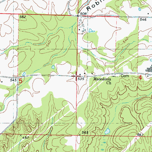 Topographic Map of Salem (historical), MS