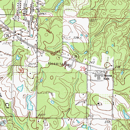 Topographic Map of Stone County Hospital, MS