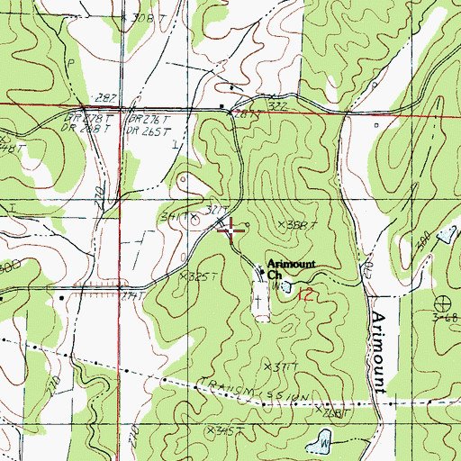 Topographic Map of Air Mount (historical), MS