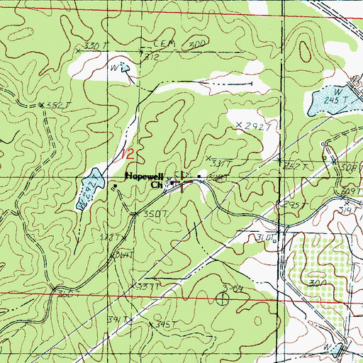 Topographic Map of Athens School (historical), MS