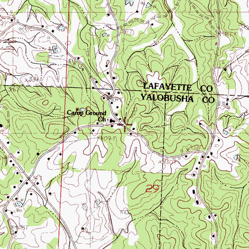 Topographic Map of Camp Ground, MS