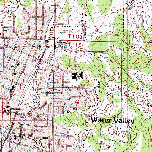 Topographic Map of Davidson School, MS